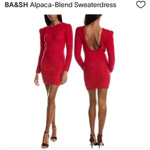 ba&sh Red Alpaca-Blend Mini Sweater Dress